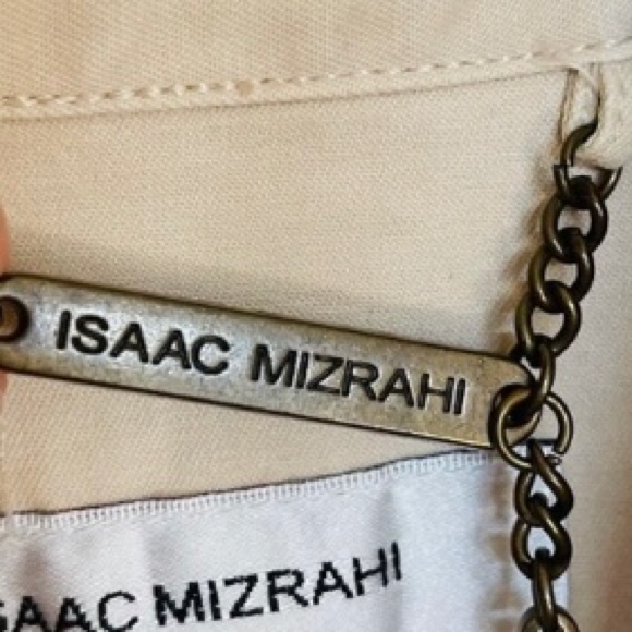 ISSAC MIZRAHI Khaki Button Down Utility Jacket 4 Button Pockets Women’s Size L - Picture 7 of 7